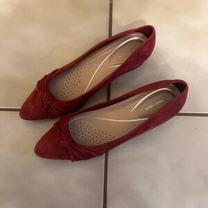 Easy Spirit Red Suede Flats